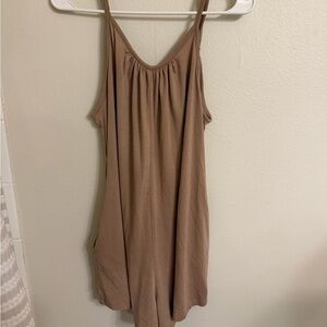 Chic Tan Sleeveless Romper
